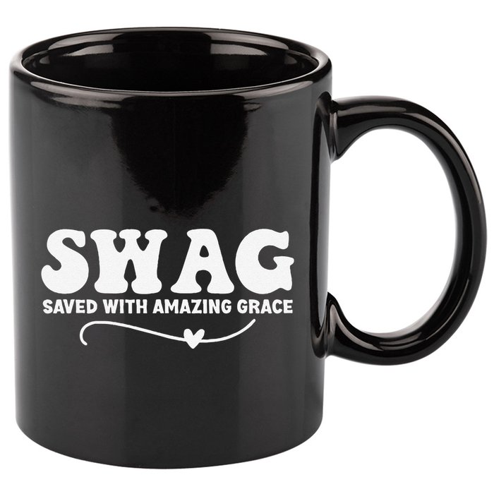Swag Saved With Amazing Grace Jesus God 11oz C Handle Ceramic Mug