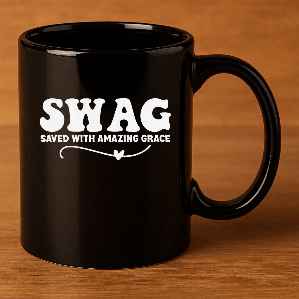 Swag Saved With Amazing Grace Jesus God 11oz C Handle Ceramic Mug