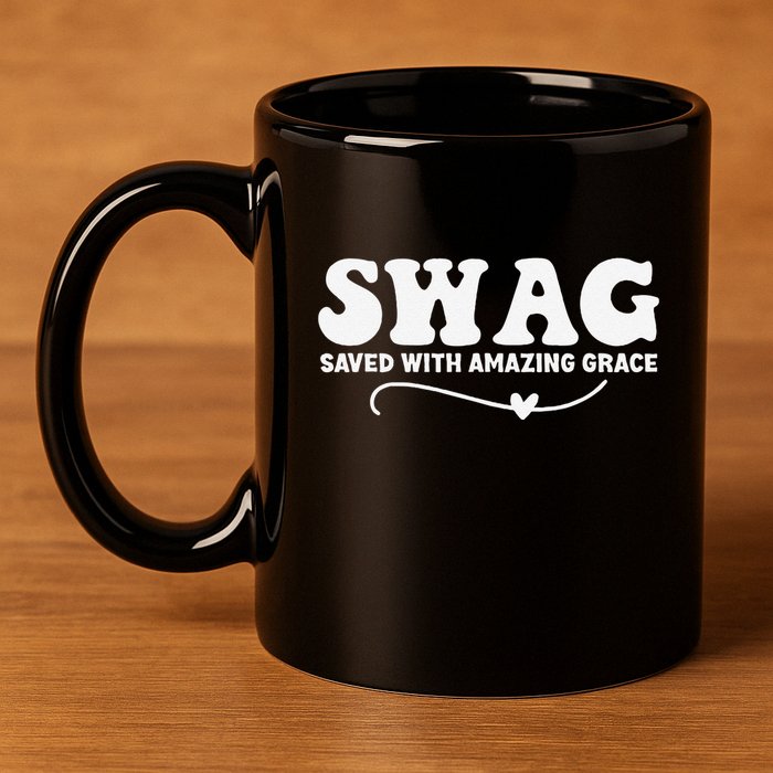 Swag Saved With Amazing Grace Jesus God 11oz C Handle Ceramic Mug