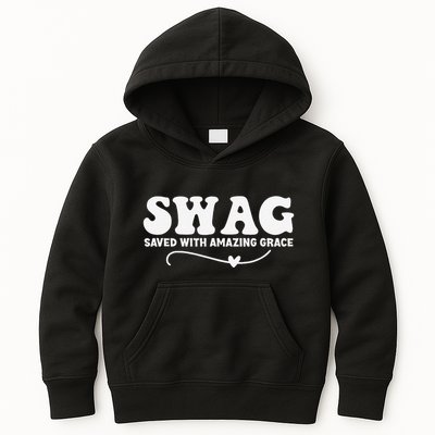 Swag Saved With Amazing Grace Jesus God Kids Hoodie