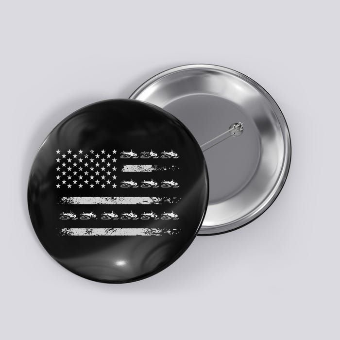 Snowmobile Sledding Winter Snow US Flag Snowmobiling Button