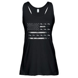 Snowmobile Sledding Winter Snow US Flag Snowmobiling Ladies Essential Flowy Tank