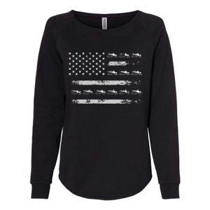 Snowmobile Sledding Winter Snow US Flag Snowmobiling Womens California Wash Sweatshirt