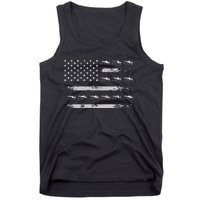 Snowmobile Sledding Winter Snow US Flag Snowmobiling Tank Top