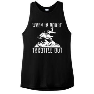 Snowmobile Sled When In Doubt Throttle Out Winter Sports Ladies PosiCharge Tri-Blend Wicking Tank