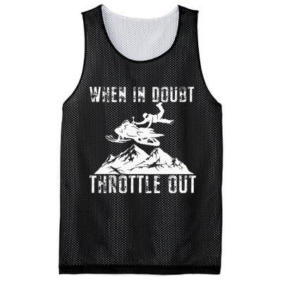 Snowmobile Sled When In Doubt Throttle Out Winter Sports Mesh Reversible Basketball Jersey Tank