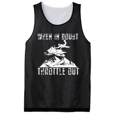 Snowmobile Sled When In Doubt Throttle Out Winter Sports Mesh Reversible Basketball Jersey Tank