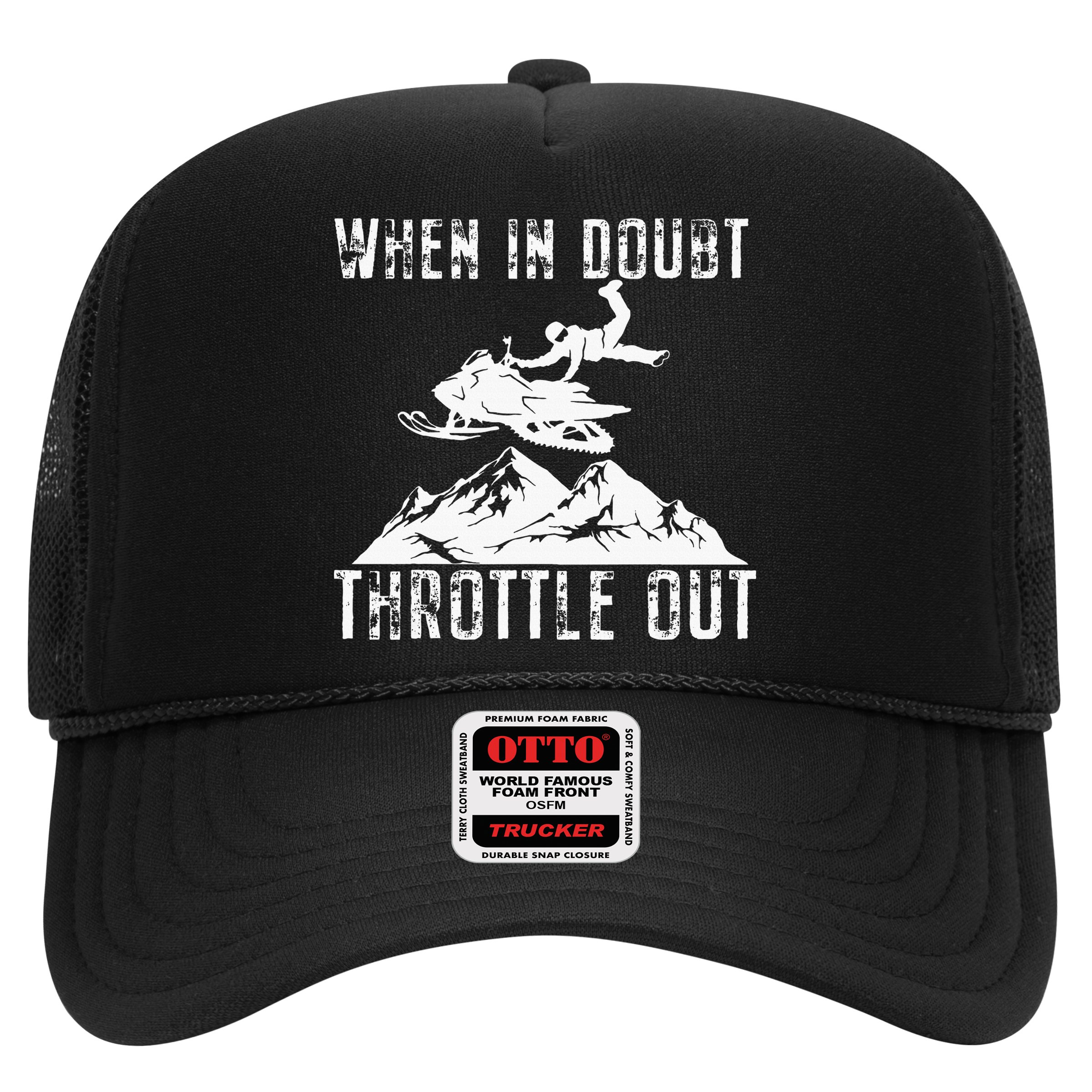 Snowmobile Sled When In Doubt Throttle Out Winter Sports Hat