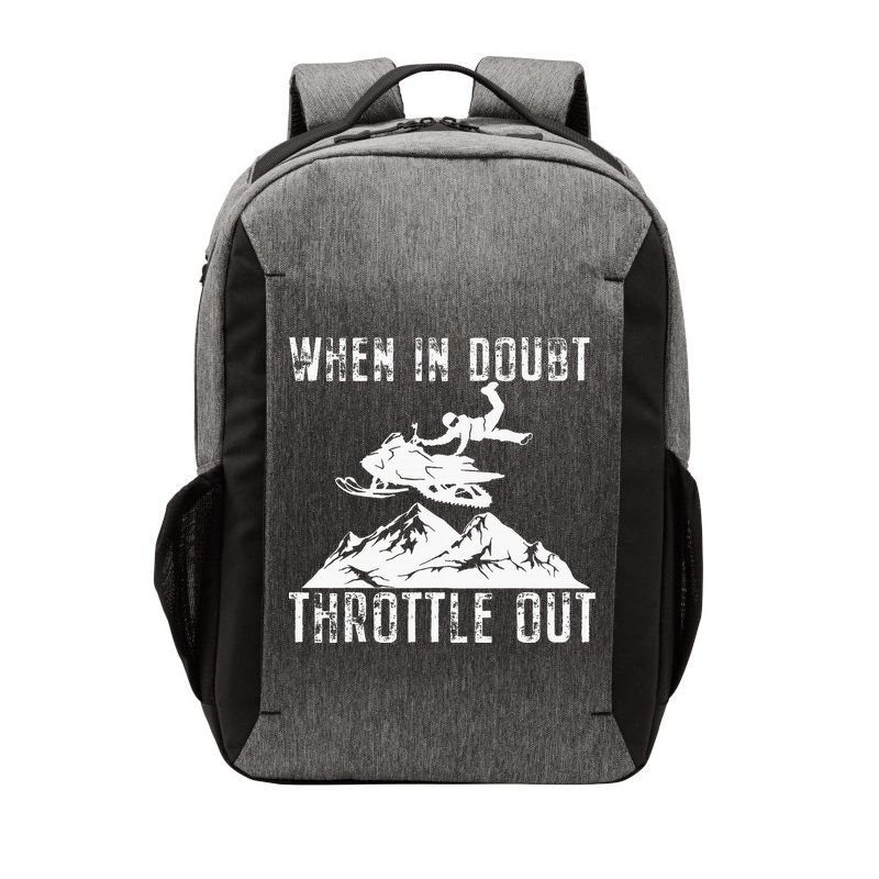 Snowmobile Sled When In Doubt Throttle Out Winter Sports Vector Backpack