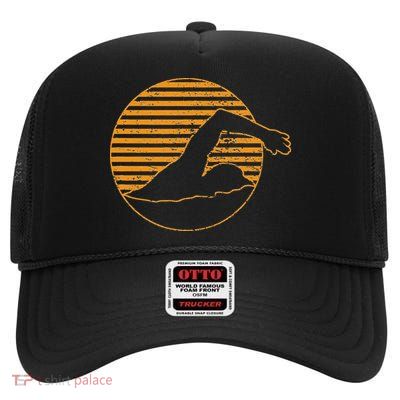 Swimming High Crown Mesh Back Trucker Hat