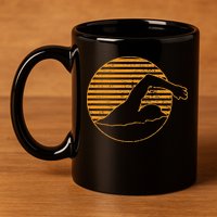 Swimming 11oz C Handle Ceramic Mug