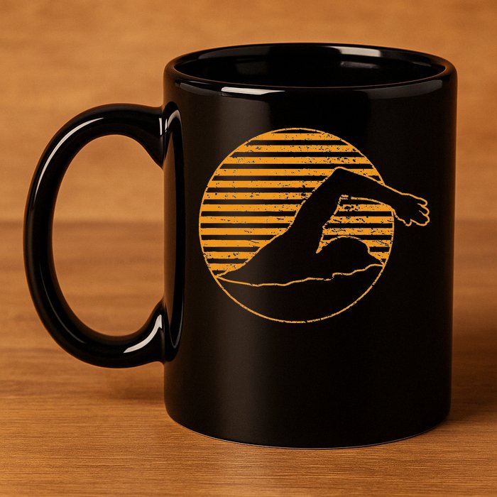 Swimming 11oz C Handle Ceramic Mug