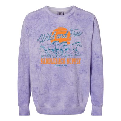 Saddleback Supply Wild And Free Logo Colorblast Crewneck Sweatshirt