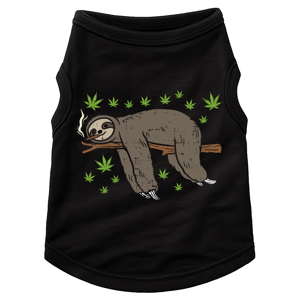 Sloth Smoking Weed Cannabis 420 Thc Marijuana Stoner Gift Doggie Tank