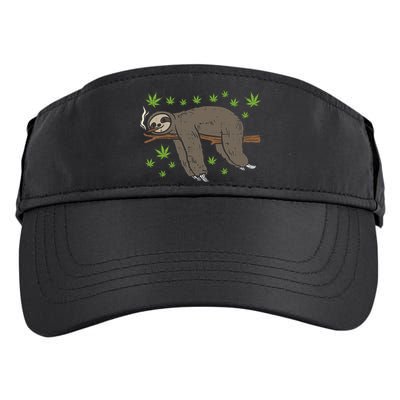 Sloth Smoking Weed Cannabis 420 Thc Marijuana Stoner Gift Adult Drive Performance Visor