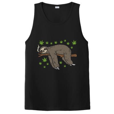 Sloth Smoking Weed Cannabis 420 Thc Marijuana Stoner Gift PosiCharge Competitor Tank