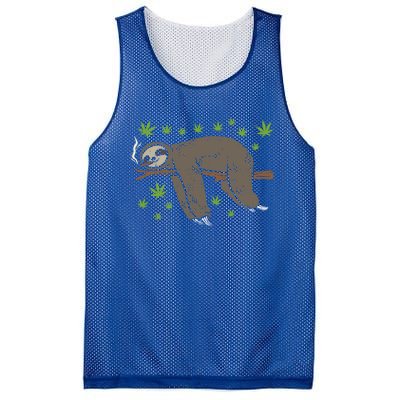 Sloth Smoking Weed Cannabis 420 Thc Marijuana Stoner Gift Mesh Reversible Basketball Jersey Tank