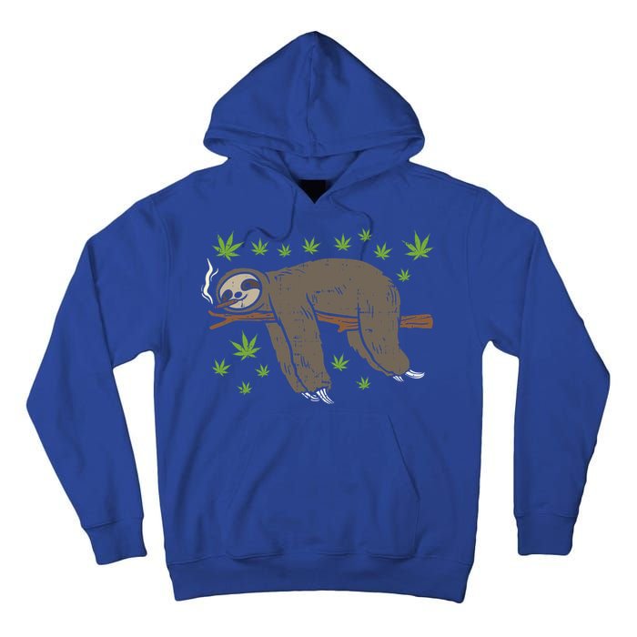 Sloth Smoking Weed Cannabis 420 Thc Marijuana Stoner Gift Tall Hoodie