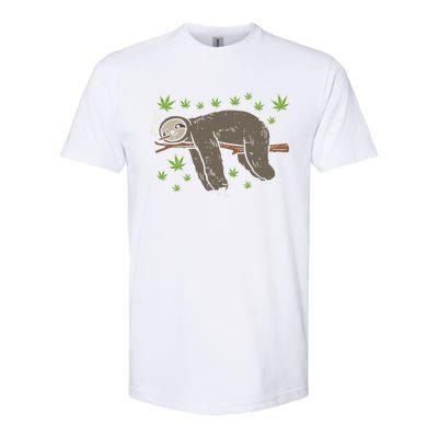 Sloth Smoking Weed Cannabis 420 Thc Marijuana Stoner Gift Softstyle CVC T-Shirt