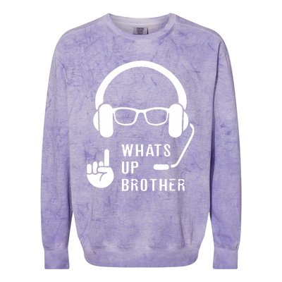 Sketch Streamer Whats Up Brother Colorblast Crewneck Sweatshirt