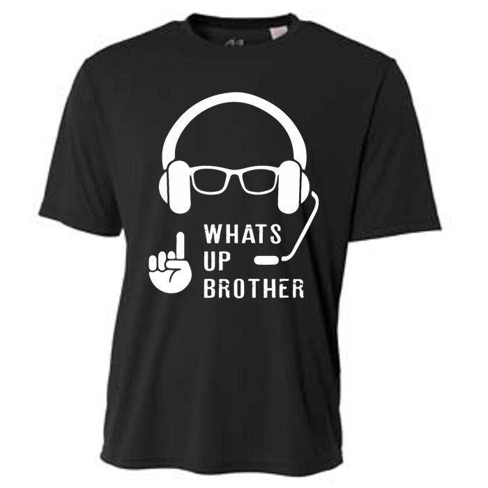 Sketch Streamer Whats Up Brother Cooling Performance Crew T-Shirt