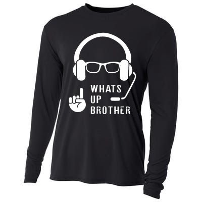 Sketch Streamer Whats Up Brother Cooling Performance Long Sleeve Crew