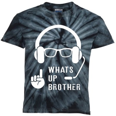 Sketch Streamer Whats Up Brother Kids Tie-Dye T-Shirt