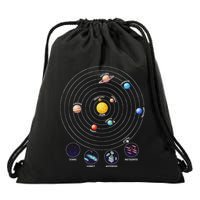 Solar System With Planets Meteorite Asteroid Comet Drawstring Bag