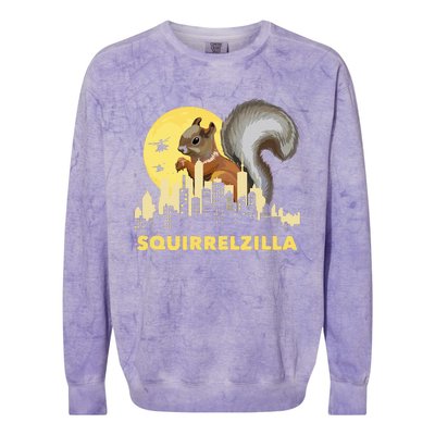 Squirrelzilla Squirrel Whisperer Squirrel Lover Animal Colorblast Crewneck Sweatshirt