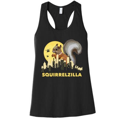 Squirrelzilla Squirrel Whisperer Squirrel Lover Animal Women's Racerback Tank