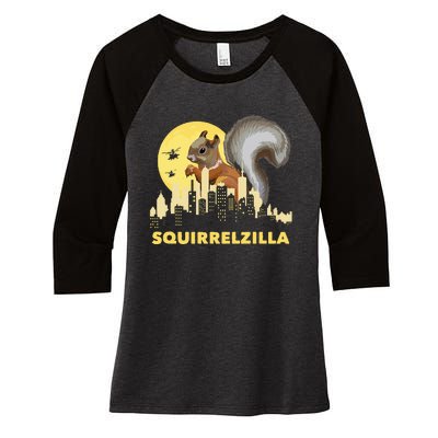 Squirrelzilla Squirrel Whisperer Squirrel Lover Animal Women's Tri-Blend 3/4-Sleeve Raglan Shirt