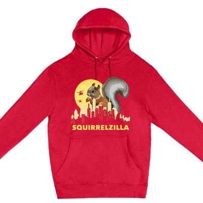 Squirrelzilla Squirrel Whisperer Squirrel Lover Animal Premium Pullover Hoodie