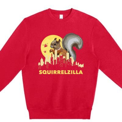 Squirrelzilla Squirrel Whisperer Squirrel Lover Animal Premium Crewneck Sweatshirt