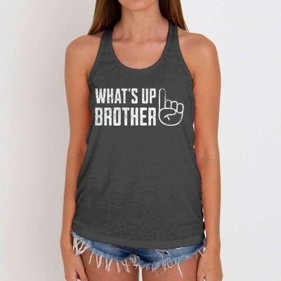 Sketch streamer whats up brother Women's Knotted Racerback Tank