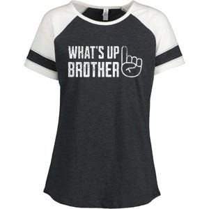 Sketch streamer whats up brother Enza Ladies Jersey Colorblock Tee