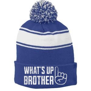 Sketch streamer whats up brother Stripe Pom Pom Beanie