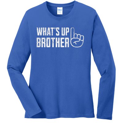 Sketch streamer whats up brother Ladies Long Sleeve Shirt