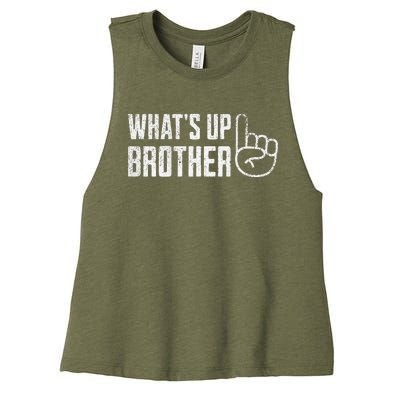 Sketch streamer whats up brother Women's Racerback Cropped Tank