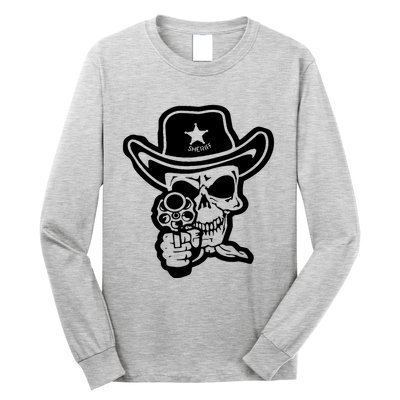 Sheriff Skull With Gun Long Sleeve Shirt