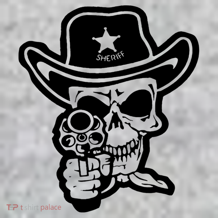 Sheriff Skull With Gun T-Shirt