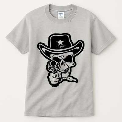 Sheriff Skull With Gun Tall T-Shirt