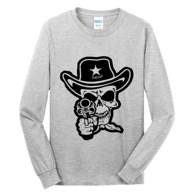 Sheriff Skull With Gun Tall Long Sleeve T-Shirt