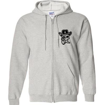 Sheriff Skull With Gun Full Zip Hoodie
