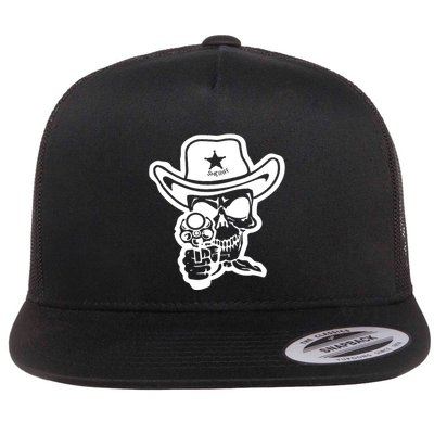 Sheriff Skull With Gun Flatbill Hat