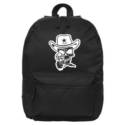 Sheriff Skull With Gun 16 in Basic Backpack