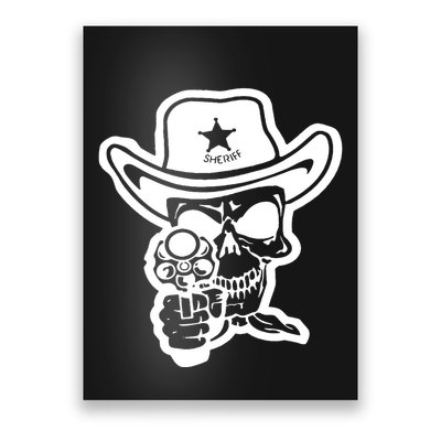 Sheriff Skull With Gun Poster