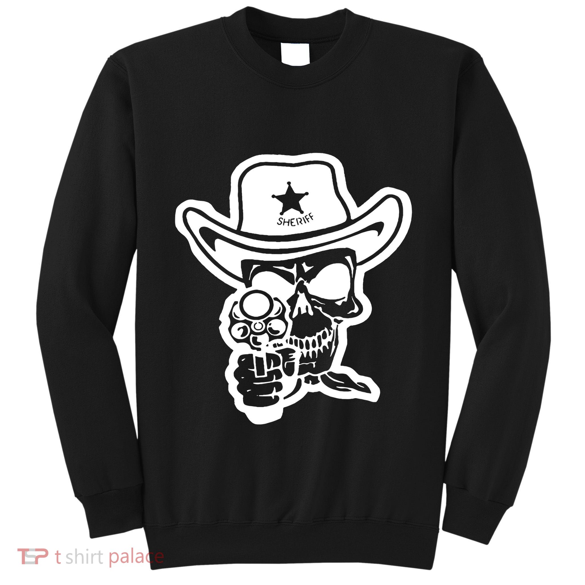 Sheriff Skull With Gun Tall Sweatshirt