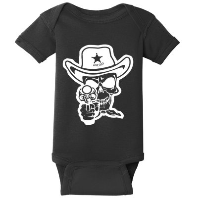 Sheriff Skull With Gun Baby Bodysuit