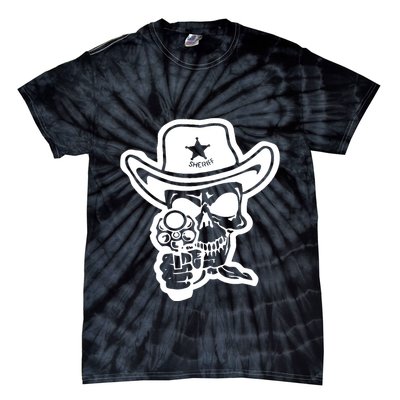 Sheriff Skull With Gun Tie-Dye T-Shirt