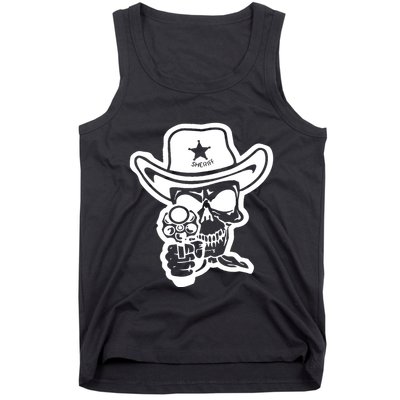 Sheriff Skull With Gun Tank Top